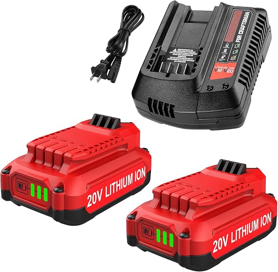 Powilling 2-Pack 3.5Ah 20V Battery Replacement for Craftsman V20 CMCB202