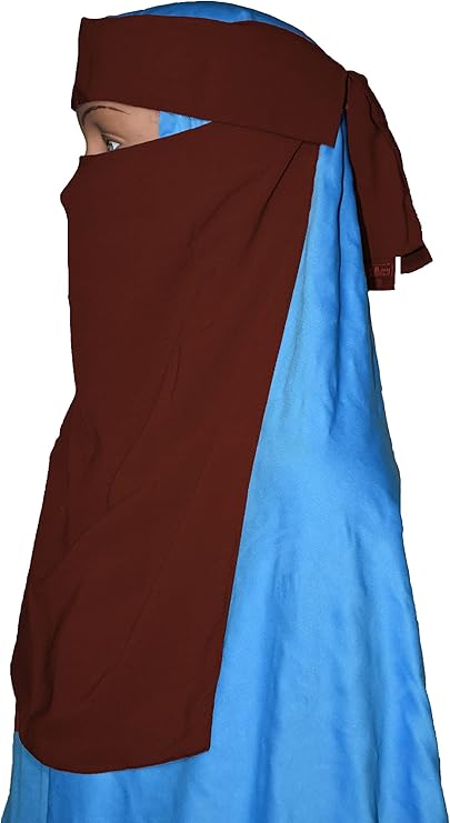 Niqab Brown Womens Half Nosepiece Face Cover Veil Breathable Clothing For Muslim Islam Islamic Hijab Hejab Women Burqa Jilbab Abaya
