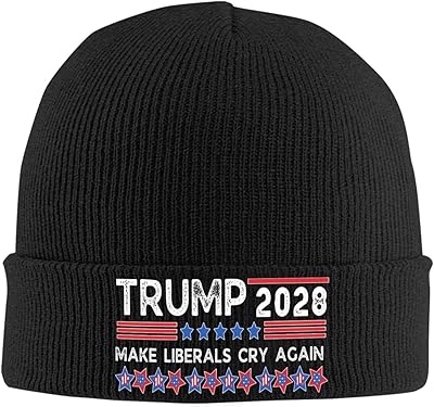 Tr-um-p 2028 Donald Tru-m-p 2028 Warm Slouchy Beanie Cap Soft Winter Beanie Hats Unisex Men Skull Knit Hat Cap Black
