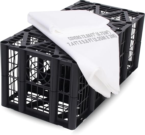 Soakaway Crate 192L with Non Woven Geotextile Membrane – Heavy Duty Plastic Modular Ground Stabilisation Soakaway Drainage Kit - Prevents Waterlogging & Soil Movement - Ideal for DIY or Trade Use