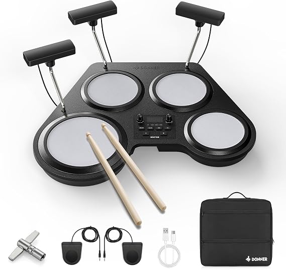 Donner Beat Go Electronic Drum Set Portable Electric Drum Kit for Beginners