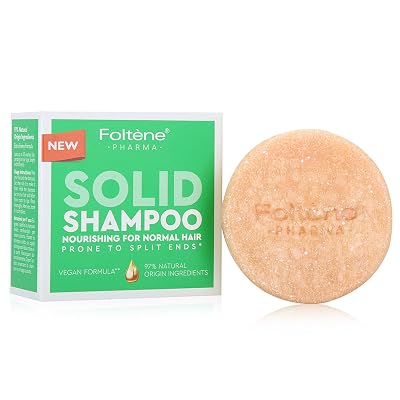 Foltene Solid Shampoo Bar Nourishing Solid Shampoo for Normal Hair Prone to Split Ends Vegan, Sulfate-Free Hair Cleanser with Apricot & Jojoba Oil 97% Natural Origin Beauty Soap Bar - 2.65 Fl oz