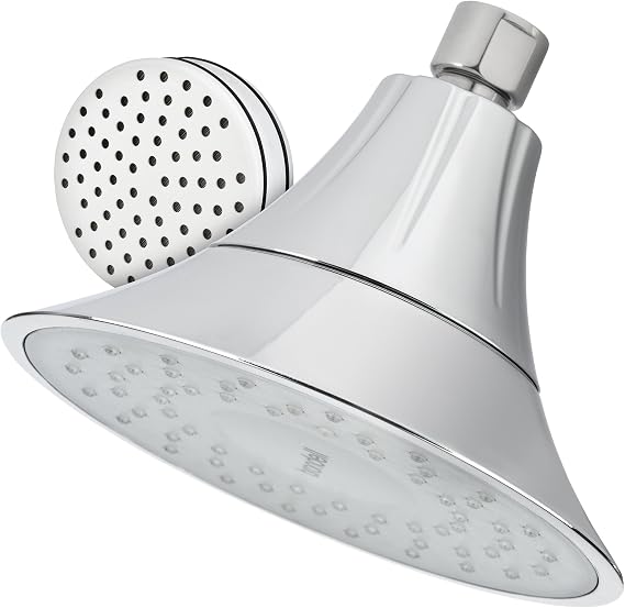 VivaSpring Filtered Shower Head FSH25-CG | Chrome Finish with Slate face and Wide Rain Spray | for softer skin and hair | 6 month filter FF-15 | Certified Filtration