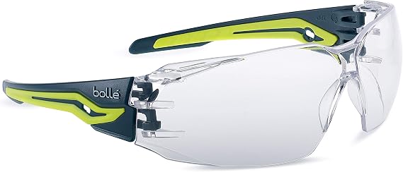 bolle Safety SILEX SILEXPPSI with PLATINUM Clear Lenses Protecting against UVA, UVB, Solar Radiation, Fog, and Scratch, lime green, one size