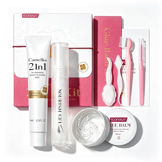 ICONSIGN 2-in-1 Brow Lamination Kit with Camellia Extract Formula, Professional Eyebrow Perm & Tool Set for Fuller & Thicker Brows, Long Lasting up to 8-10 weeks