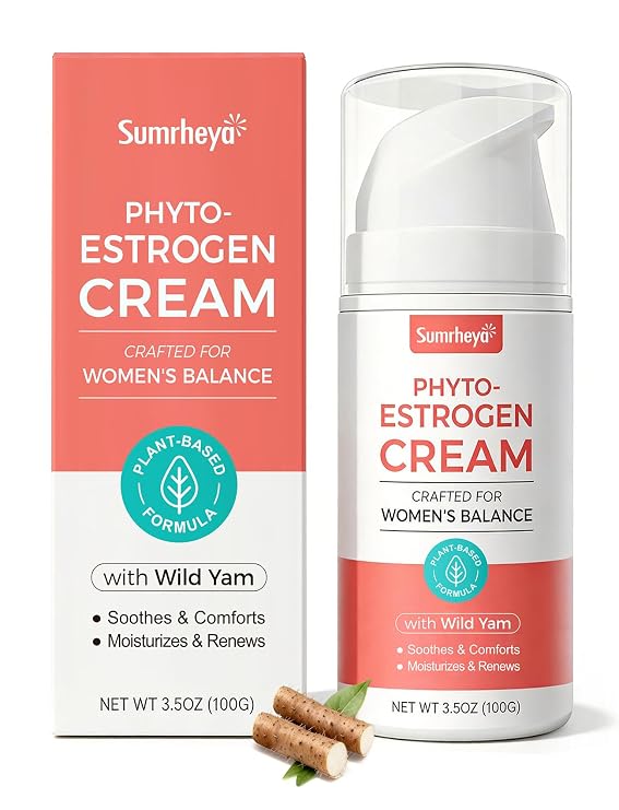Estrogen Cream for Menopause Support - Soothing Phytoestrogen Cream with Wild Yam for Women - Natural Balancing Skin Moisturizer - Hydrates, Firms & Revitalizes Dry, Aging Skin - 3.5 oz