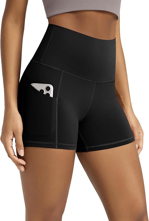 ODODOS Women's Tummy Control Biker Shorts 2.0 with Pockets High Waist Athletic Workout Yoga Shorts-3.5''/ 5"/ 8" / 10" Inseam