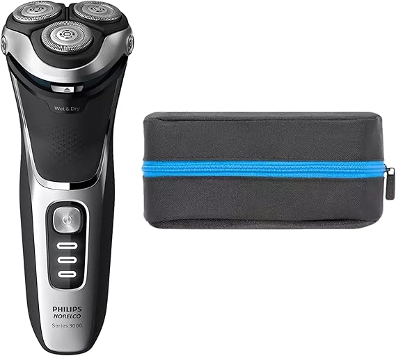 PHILIPS Electric Shavers for Men, Series 3000, Mens Shavers Electric Cordless Rechargeable, Wet & Dry Shaver with Pop-up Trimmer, and Storage Case