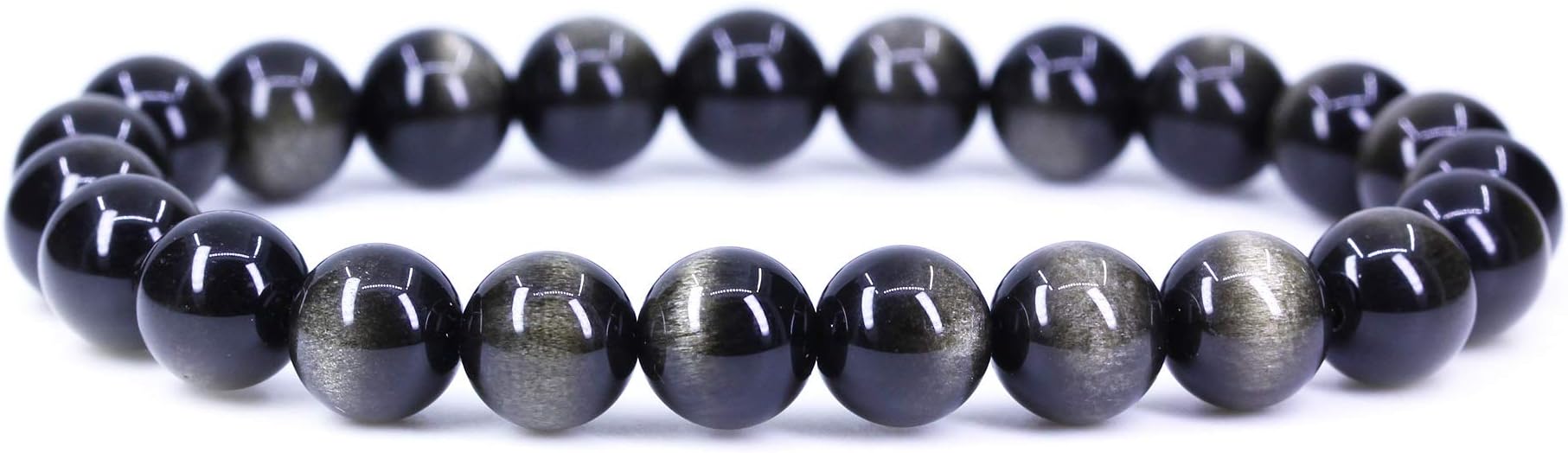 Keleny Gem Semi Precious Gemstones 8mm Natural Stone Round Beads Crystal Stretch Bracelets 7 Inch Unisex
