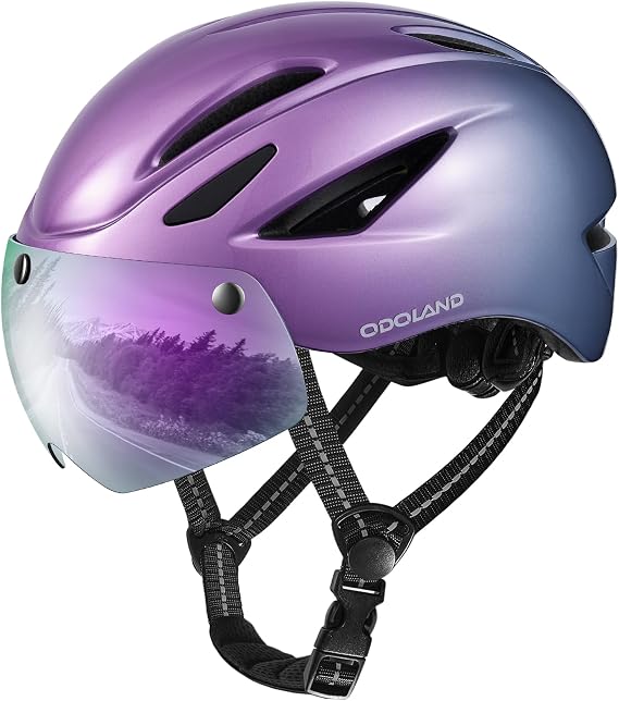 Odoland Adult Bike Helmet with Magnetic Sun Visor for Men Women for Cycling