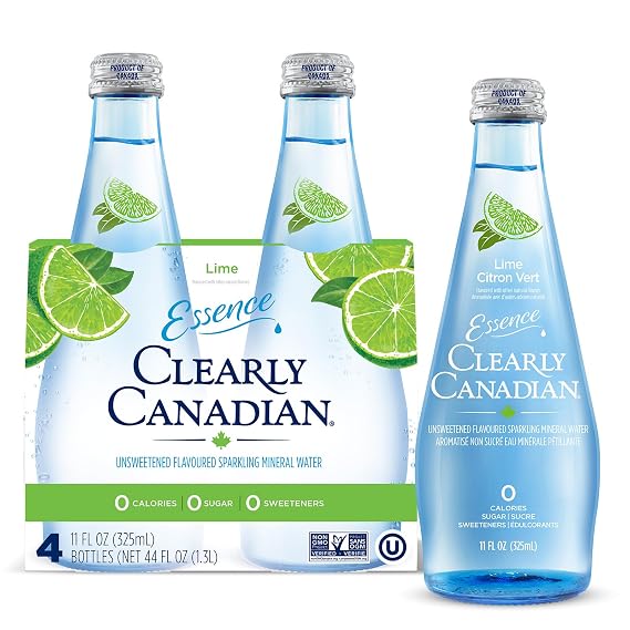Clearly Canadian Essence Lime Flavored Sparkling Mineral Water 4-Pack