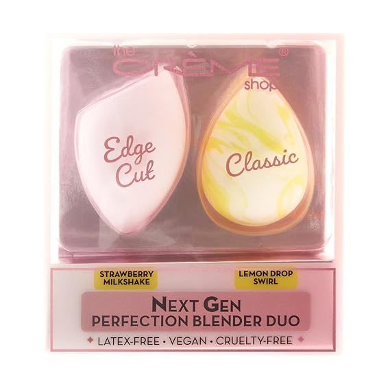 The Creme Shop Next Gen Makeup Sponge Set - Beauty Sponge For Blending & Foundation Application, Full Coverage, Streak-Free Professional Makeup Tool (Pack of 2)
