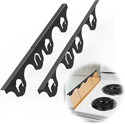 Stove Gap Covers Stainless Steels,Cooker Gap Fillers, Protectors,2 Pack Cooker Trim Kits,Heat Resistant And Easy To Clean,Adjustable Length 13.7 to 27.5