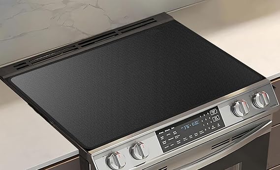 28.5x20 Inch Stove Top Cover for 30in Electric Stove, Silicone Coated Fiberglass Heat Resistant Stovetop Protector Mat, Prevents Scratching, Expands Usable Space
