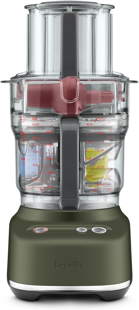 Breville BFP638 Paradice 9 Processor and Dicer, Olive Tapenade | Chop, slice, shred and dice ingredients into precise, uniform pieces with this compact food preparation kit | 9 cup capacity