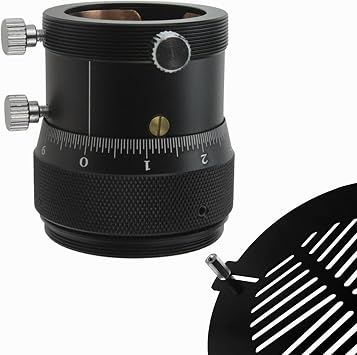 Astromania Bahtinov Mask Focusing Mask for Telescopes - Bundle with - 1.25" High Precision Double Helical Focuser with 0.05mm Scale