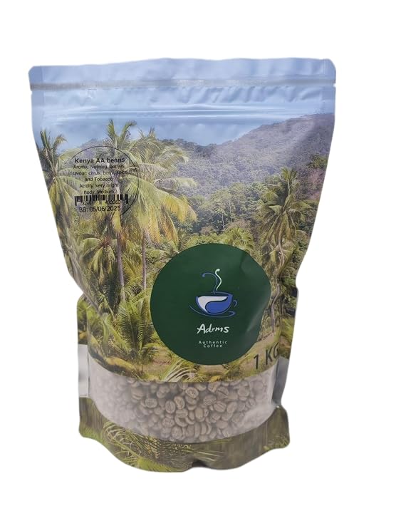 Adems Kenyan AA arabica premium coffee beans green unroasted coffee beans 1 kg (Kenyan Arabica AA)