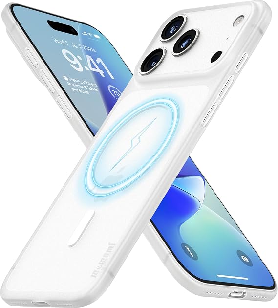 memumi Magnetic for iPhone 17 Pro Max Thin Case, Lightweight 0.3mm with Camera Full Protection for iPhone 17 Pro Max Magnetic Case Compatible with Mag-Safe in Minimalist, White