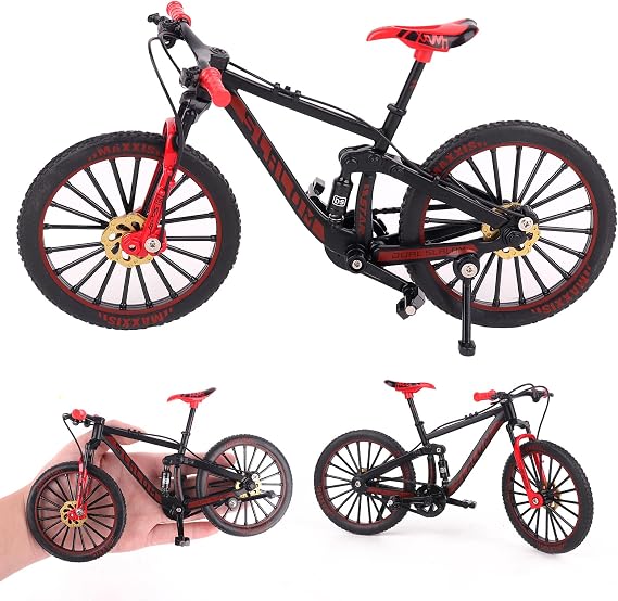 Mini Bicycle Model, 1:10 Scale Mini Finger Bikes, Finger Bike Models, Miniature Finger Mountain Riding Bike Model, Fingers Mountain Bikes for Home Office Ornaments