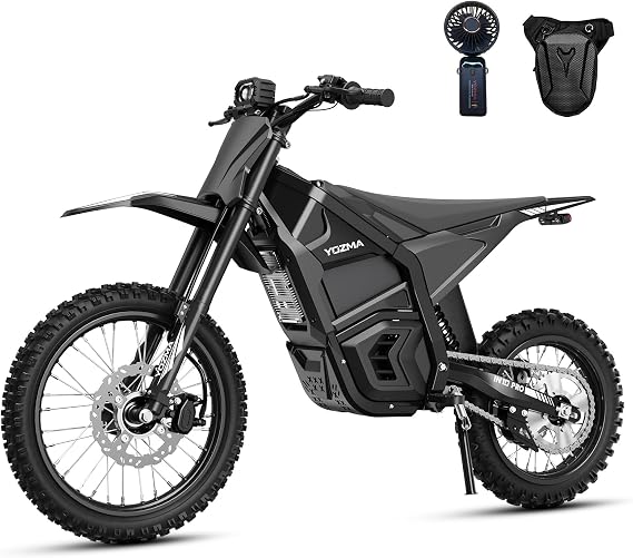 Yozma IN10 Pro Electric Dirt Bike, 5500W, 50MPH, 60 Mi Range, 17"/14" Tires | 60V 27Ah Battery with BMS,Features Hydraulic Brakes & Dual Shock Absorption for Mud, Rocks, Off-road Fun.