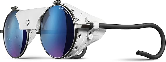 Julbo Vermont Classic Glacier Glasses for Men & Women w/Leather Side Shields for Hiking, Snow/Glare - 100% UV Protection