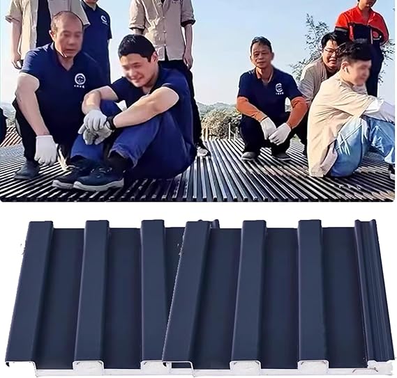 Double-Layer Aluminium Roof Tiles, Large Great Wall Panel for Walls and Ceilings, 82 78 75 67 63 60 51 47 43 39 Inches Long Waterproofing Metal Roofing Cladding(Grey,30pcs-l 1.8m/70.9in)