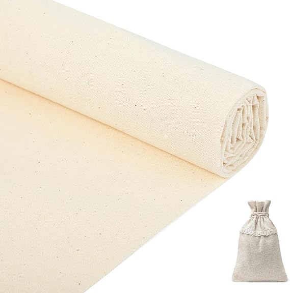 100% Natural Linen Sewing Fabric - 100% Natural Unbleached Cotton - 160x50cm - Soft, Breathable and Easy to Clean - Great for Clothing, Bedding and DIY Projects
