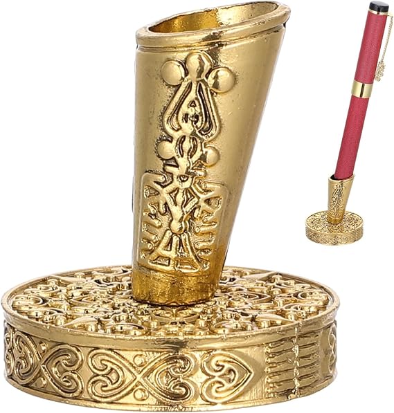 TEHAUX Single Pen Holder, Metal Pen Holder Desk Stand for Pencils Accessories Stylish Office Organizer Base Ideal for Home School Use Sleek Desig