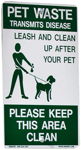 DOGIPOT 1203 Reflective, Aluminum Pet Sign "On Leash", 18" x 11.5"