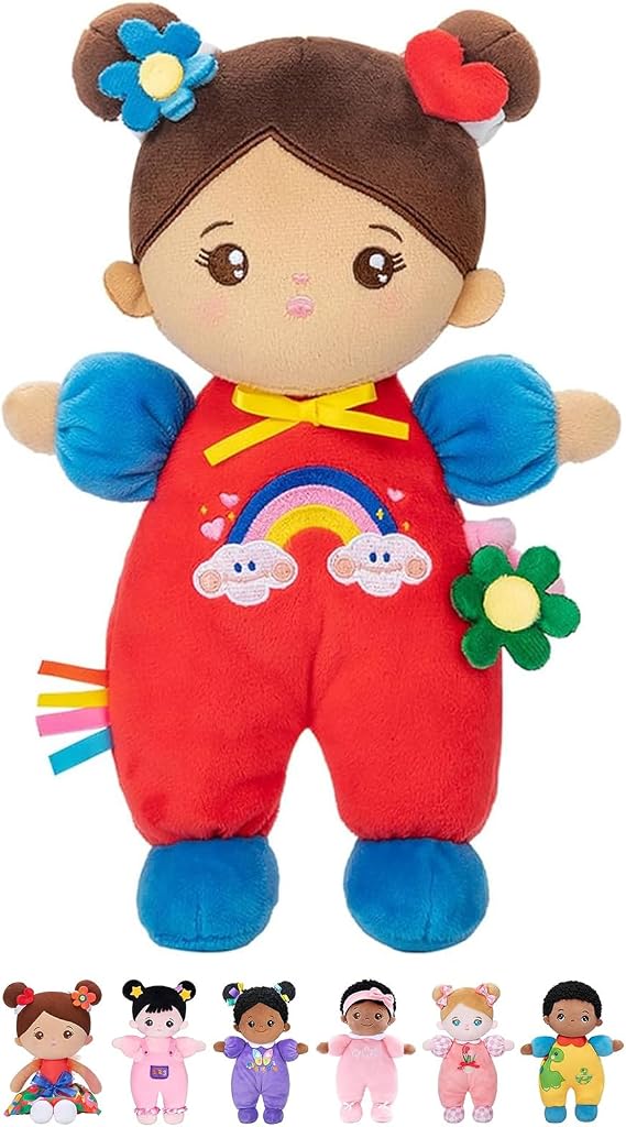 OUOZZZ Soft Hispanic Baby Doll 10" Brown Skin Snuggle Buddy