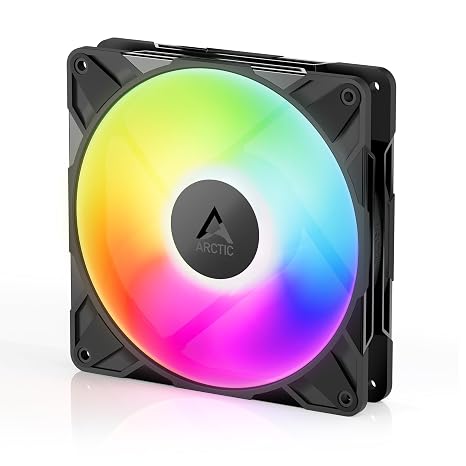 Arctic P14 Pro A-RGB (Black) - Powerful Premium Fan, 140 mm PWM Fan with Y-Cable Partition, 400-2500 RPM, 0 RPM < 5% PWM, 5V Digital RGB, Fluid Dynamic Bearing - Black