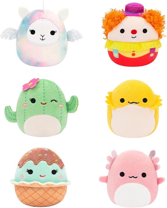 Squishmallows Original Micro Marrows 6 Pack - Archia Holotol, Bimbibibiero, Lucy Malama Pegacorn, Maritza Cactus, Mayanday, Rodley Hige Dragon