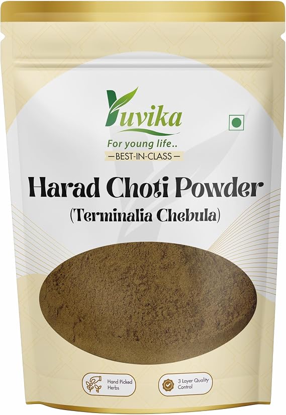 YUVIKA Harad Choti Powder | Kali Harad - Black Himej - Terminalia Chebula - Myrobalan (100 Grams)