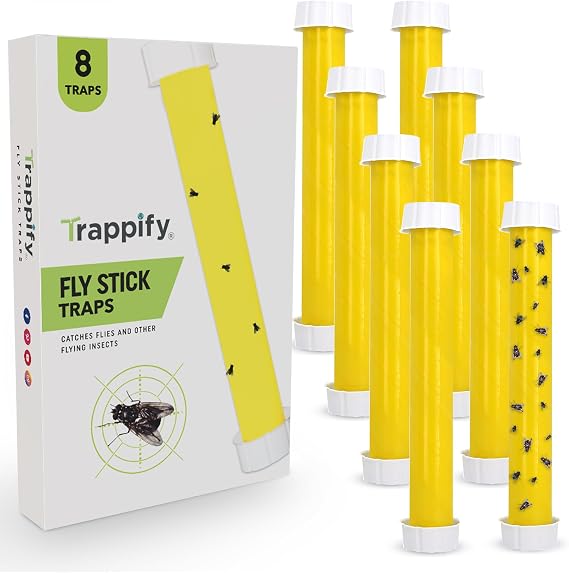 Trappify Hanging Fly Traps Outdoor: Fruit Fly Traps for Indoors | Fly Catcher, Gnat, Mosquito, Flying Insect Catchers for Inside Home - Disposable Sticky Fly Trap for Indoor House Pest Control