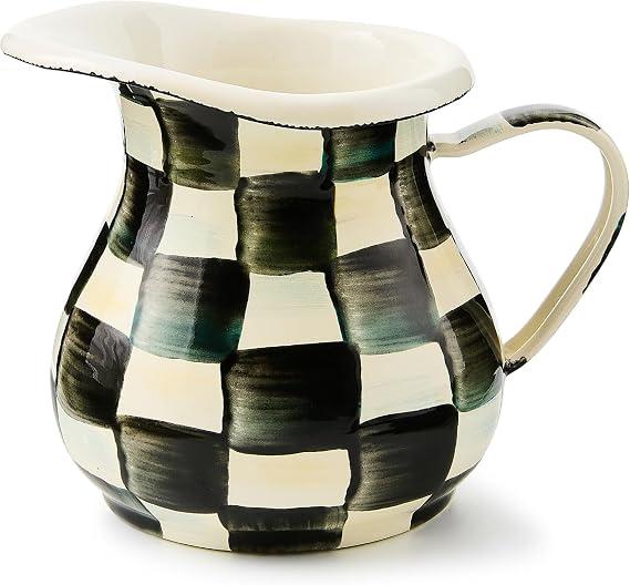 MACKENZIE-CHILDS Creamer and Sugar-Bowl Set, Black-and-White Courtly Check