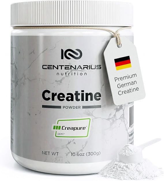 Creapure Creatine Monohydrate Powder Unflavored 300g | Micronized Creatine Supplement for Men & Women, Supports Strength, Endurance & Muscle Performance | Centenarius Nutrition