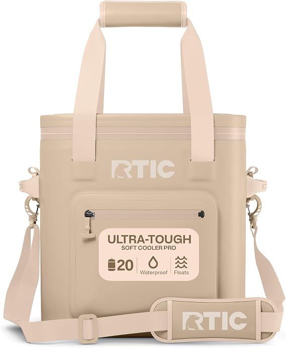 RTIC Ultra-Tough Soft Cooler Pro, Insulated, Waterproof, Leak Proof, Portable Floating Bag for Beverage, Drink, Lunch, Outdoor, Beach, Car, Camping, Picnic, Fishing, Boat