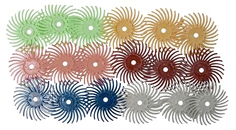 18 Piece 9/16" Assorted Grits 3M Micron Radial Discs Polishing Set Metal Finishing Jewelry Making Rotary Tool Kit
