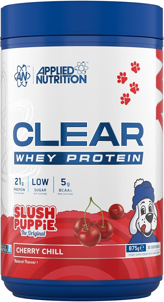 Applied Nutrition Clear Whey Isolate - Whey Protein Isolate, Refreshing High Protein Powder, Fruit Juice Style Flavours (Slush Puppie Cherry Chill) (875g - 35 Servings)