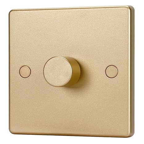 LED Dimmer Switch, Rotary Push On/Off Trailing Edge, Matte Gold