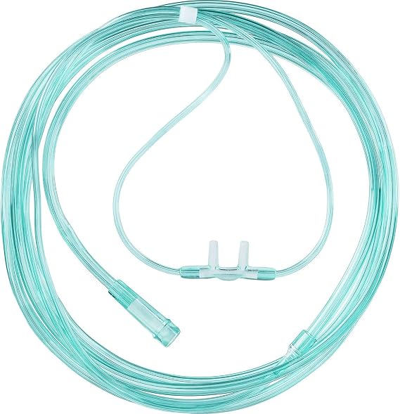 Nasal Cannulas, Adult Size with Over-the-Ear Design, Soft Flexible Tubing in Green or Clear Options for Reliable Oxygen Delivery, Respiratory Cannula, Case of 50 (30050-CASE)