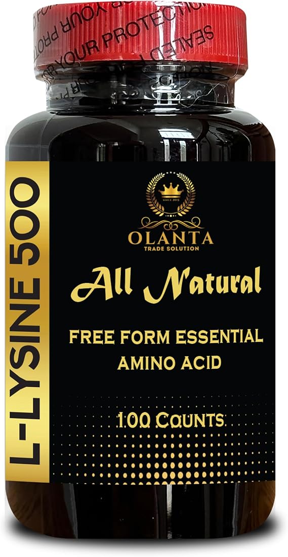 L-LYSINE 500 Amino Acid - Collagen Support, Essential Amino Acid, Non-GMO, Calcium Absorption, Immune Support, Promotes Integrity of Skin and Lips - 1 Bottle 100 Counts