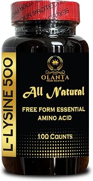 L-LYSINE 500 AMINO ACID - support Hormone regulation, Amino Acid Supplements, Energy Production, Immune Support Supplement Promotes Calcium Absorption, Supports Skin, Lips - 1 Bottle 100 Counts
