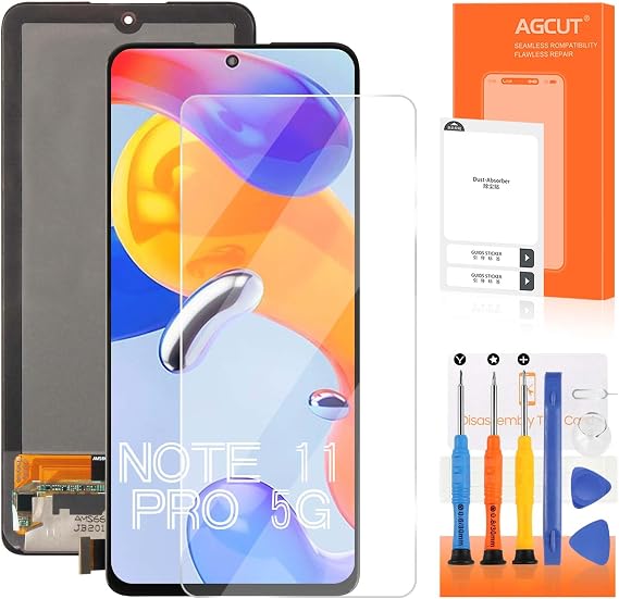 OLED for Xiaomi Redmi Note 11 Pro 5G Screen Replacement for Xiaomi Redmi Note 11 Pro 5G LCD Display 21091116I, 2201116SG LCD Digitizer Screen Touch Assembly Repair Parts(No Fingerprint)