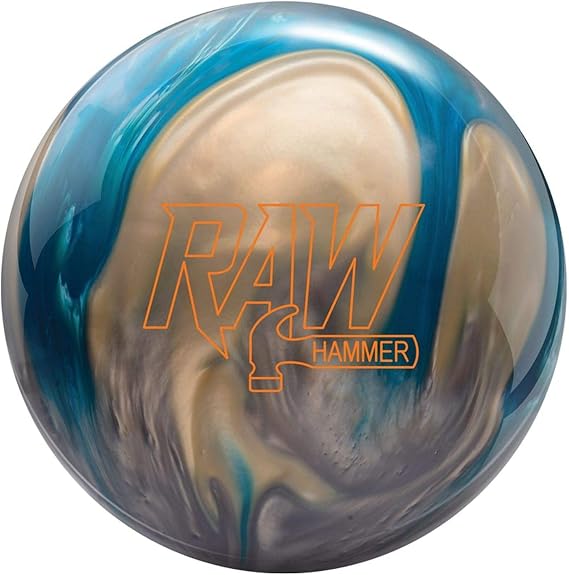 Raw Hammer PRE-DRILLED Bowling Ball- Blue/Silver/White 12lbs