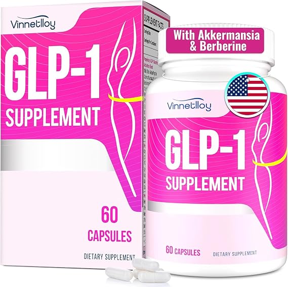 GLP-1, GLP-1 Supplements for Women, GLP1 with Berberine, Akkermansia, 60 Ct