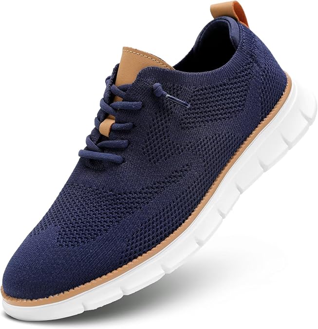Men's Oxfords Business Shoes Fashion Mesh Casual Dress Walking Sneakers Comfortable Lightweight Soft Sole