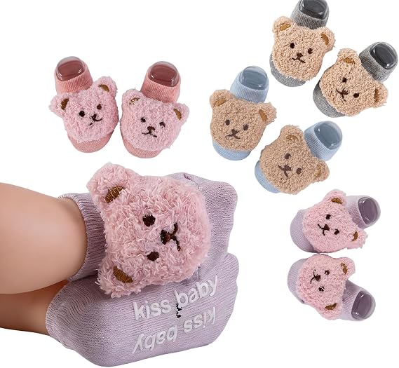 Baby Girl Socks Cute Flower Animal Non-Slip Grip Cotton Ankle Socks for Babies Infants Girl Baby Gifts for Girls