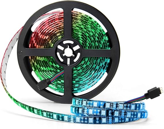SUPERNIGHT RGB LED Strip Lights Waterproof, 16.4ft 5M SMD 5050 300LEDs