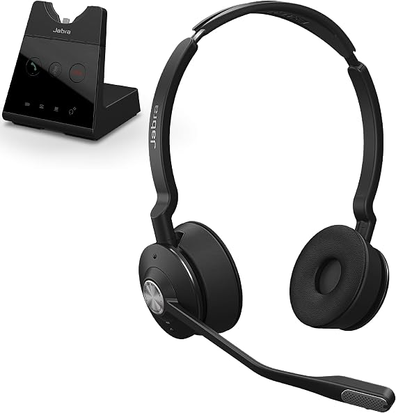Jabra Engage 65 Wireless Headset, Stereo Telephone Headset with Industry-Leading Wireless Performance, Advanced Noise-Cancelling Microphone, All Day Battery Life
